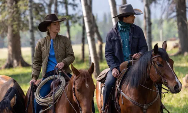 Amy and Logan, played by Drew Davis, in season 17 of Heartland. Photograph: David Brown/CBC
