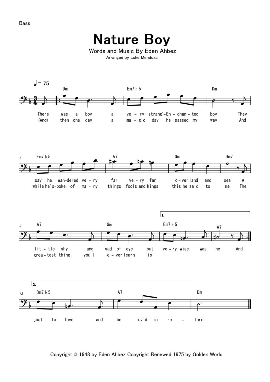 'Nature Boy' Sheet Music